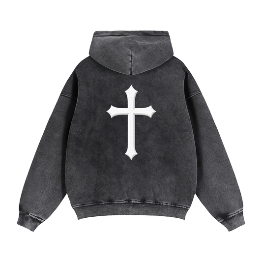H.I.R. Zip-Through Boxy Fleece Hoodie