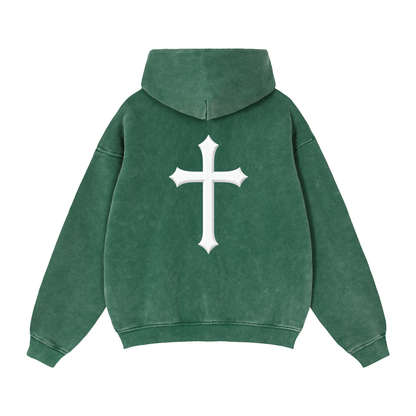 H.I.R. Zip-Through Boxy Fleece Hoodie