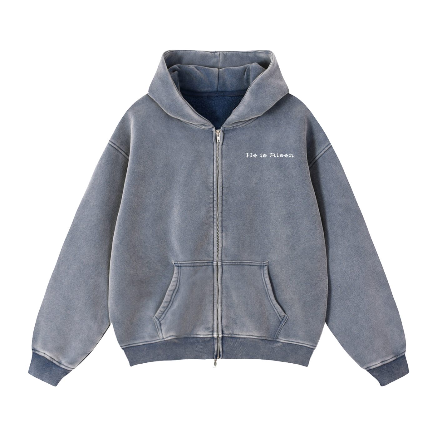 H.I.R. Zip-Through Boxy Fleece Hoodie