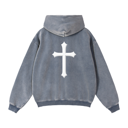 H.I.R. Zip-Through Boxy Fleece Hoodie