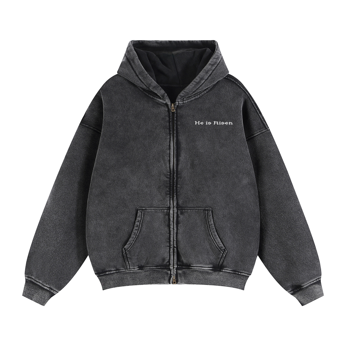 H.I.R. Zip-Through Boxy Fleece Hoodie